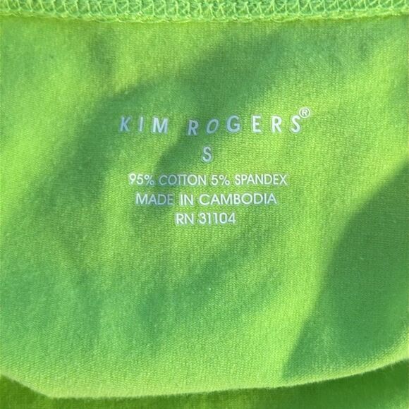 Kim Rogers Lime Green Short Sleeve Stretch Top Size Small - Picture 3 of 3